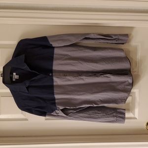 DKNY Men's Blue/Gray Button Down